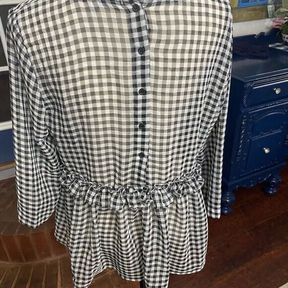 Gypsies & Moondust Black and White Checkered Tunic Blouse Size Large - Picture 2 of 5